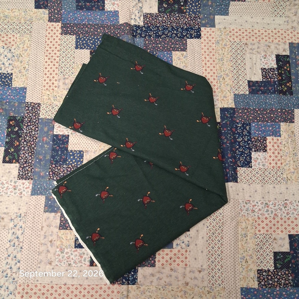 90s Vintage Polo Ralph Lauren Fabric Green Pique Polo Crest Shield 1 Yard 36x56